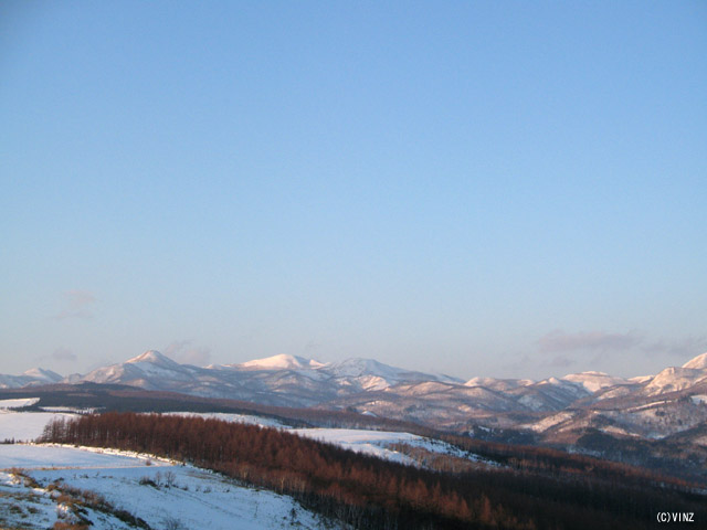 雪景色　北海道　道東 中標津　開陽台（かいようだい） 北方面
